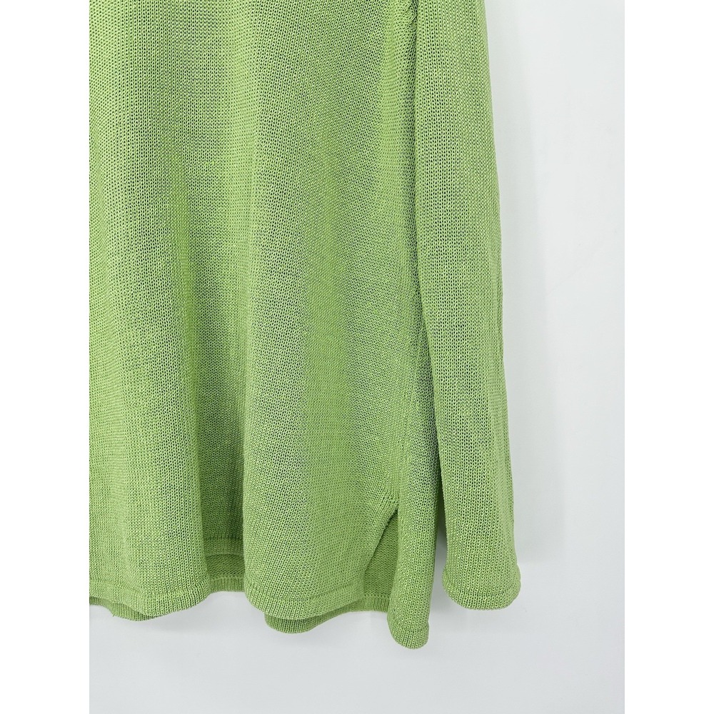 J McLaughlin Lime Green Knit Sweater XL V Neck Coastal Grandmacore Preppy Resort - Picture 11 of 14